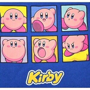 Kids Kirby Nintendo Short Sleeve Shirt Blue XS